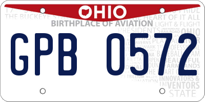 OH license plate GPB0572