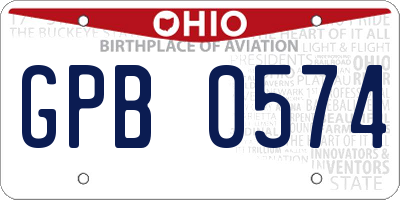 OH license plate GPB0574