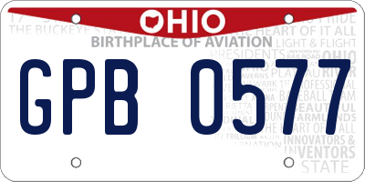 OH license plate GPB0577