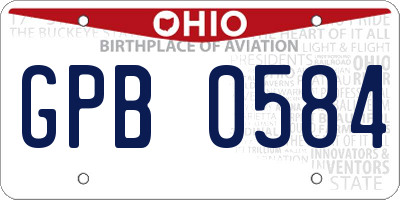 OH license plate GPB0584