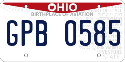 OH license plate GPB0585