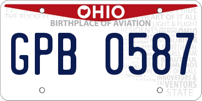 OH license plate GPB0587