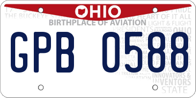OH license plate GPB0588