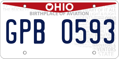 OH license plate GPB0593