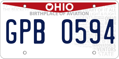 OH license plate GPB0594