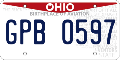 OH license plate GPB0597