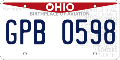 OH license plate GPB0598