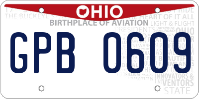 OH license plate GPB0609