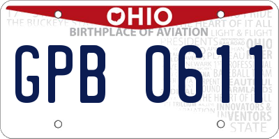 OH license plate GPB0611