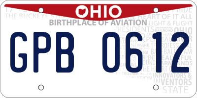 OH license plate GPB0612