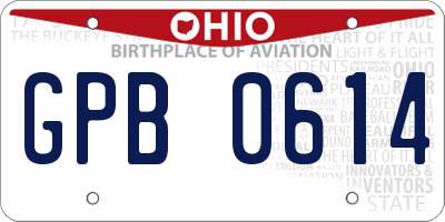 OH license plate GPB0614