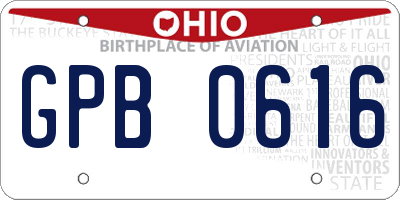 OH license plate GPB0616