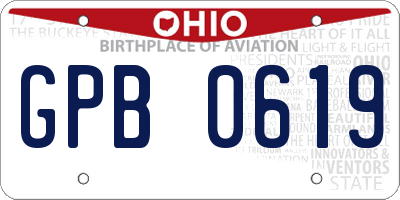 OH license plate GPB0619