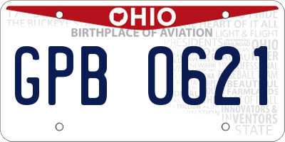 OH license plate GPB0621
