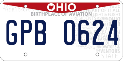OH license plate GPB0624