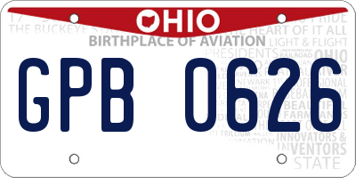 OH license plate GPB0626