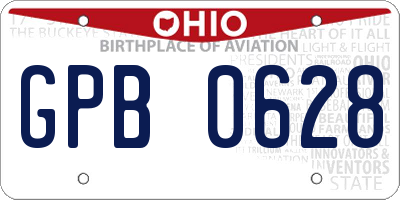 OH license plate GPB0628