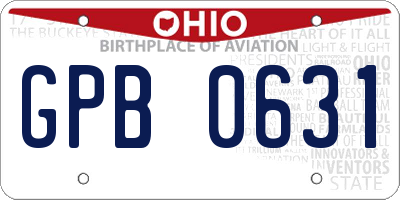 OH license plate GPB0631