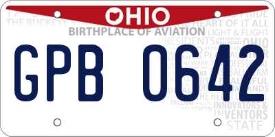 OH license plate GPB0642