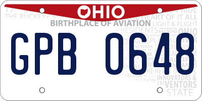 OH license plate GPB0648