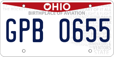 OH license plate GPB0655