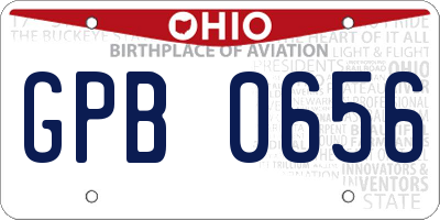 OH license plate GPB0656