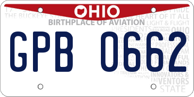 OH license plate GPB0662