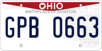 OH license plate GPB0663