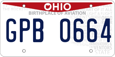 OH license plate GPB0664