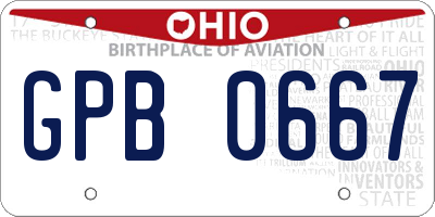 OH license plate GPB0667