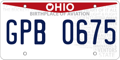 OH license plate GPB0675