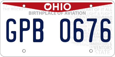 OH license plate GPB0676