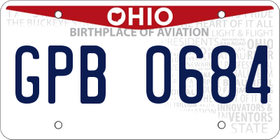 OH license plate GPB0684