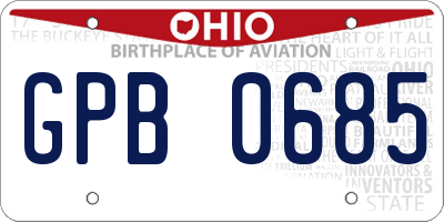 OH license plate GPB0685