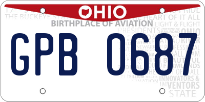 OH license plate GPB0687