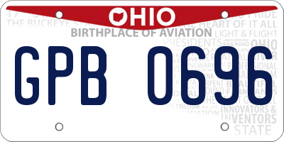 OH license plate GPB0696