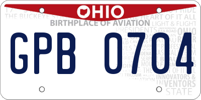 OH license plate GPB0704