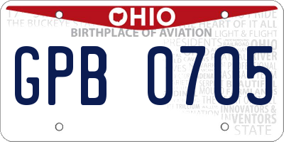 OH license plate GPB0705