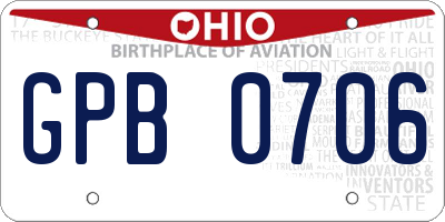OH license plate GPB0706