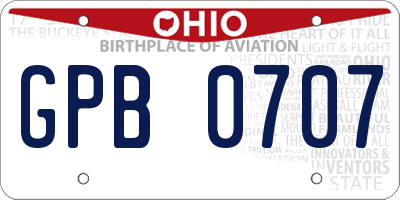 OH license plate GPB0707