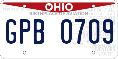 OH license plate GPB0709