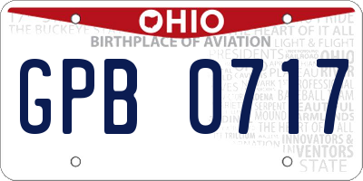 OH license plate GPB0717