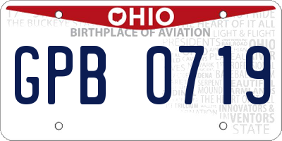 OH license plate GPB0719