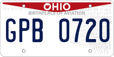 OH license plate GPB0720