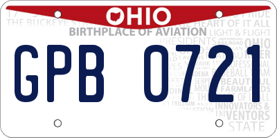 OH license plate GPB0721