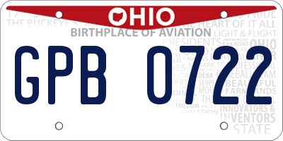 OH license plate GPB0722