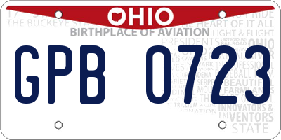 OH license plate GPB0723