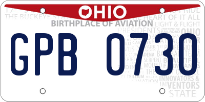 OH license plate GPB0730