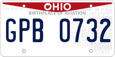 OH license plate GPB0732