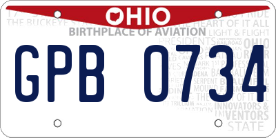 OH license plate GPB0734